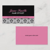 エレガントな専門のダマスク織の花柄の美容師 名刺 (正面/裏面)