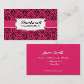 エレガントな専門のダマスク織花パターンサロン 名刺 (正面/裏面)