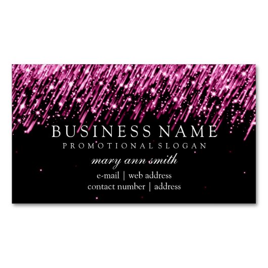 エレガントな専門のピンクの落下星 マグネット名刺 (正面)