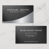 エレガントな専門のモダンで明白な金属の銀 名刺 (正面/裏面)