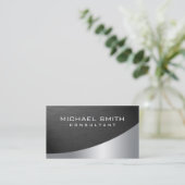 エレガントな専門のモダンで明白な金属の銀 名刺 (スタンド正面)