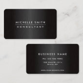 エレガントな専門のモダンなメーキャップアーティストの黒 名刺 (正面/裏面)