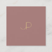 エレガントな専門のモダンな金ゴールドのモノグラムのテンプレート スクエア名刺 (正面)