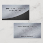 エレガントな専門のモダンな金属の銀の黒 名刺 (正面/裏面)