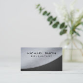 エレガントな専門のモダンな金属の銀の黒 名刺 (スタンド正面)