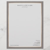 エレガントな専門の弁護士の金ゴールドのボーダー レターヘッド (正面)