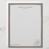 エレガントな専門の弁護士の金ゴールドのボーダー レターヘッド (正面/裏面)