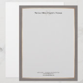 エレガントな専門の弁護士の金ゴールドのボーダー レターヘッド (正面/裏面)