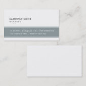 エレガントな専門の明白でシンプルな灰色および白い 名刺 (正面/裏面)