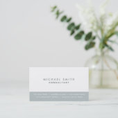 エレガントな専門の明白でモダンな灰色および白い 名刺 (スタンド正面)