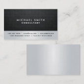 エレガントな専門の明白で黒い銀製のモダン 名刺 (正面/裏面)