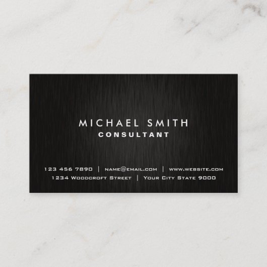 エレガントな専門の明白で黒くモダンな金属 名刺 (正面)