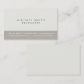 エレガントな専門の明白なベージュモダンなシンプル 名刺 (正面/裏面)