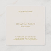 エレガントな専門の最小主義のテンプレートのモダン スクエア名刺 (裏面)