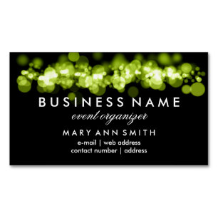 エレガントな専門の緑の《写真》ぼけ味ライト マグネット名刺