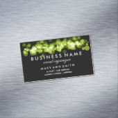 エレガントな専門の緑の《写真》ぼけ味ライト マグネット名刺 (インサイチュ)