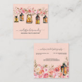 エレガントな専門の花の結婚式のカメラマン スクエア名刺 (正面/裏面)