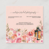 エレガントな専門の花の結婚式のカメラマン スクエア名刺 (裏面)