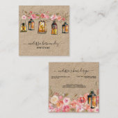 エレガントな専門の花の美容師の珊瑚 スクエア名刺 (正面/裏面)