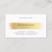 エレガントな専門の贅沢なテンプレートの金ゴールドの白 名刺 (裏面)