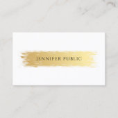エレガントな専門の贅沢なテンプレートの金ゴールドの白 名刺 (正面)