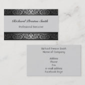 エレガントな専門の銀および黒くカスタムなBusin 名刺 (正面/裏面)