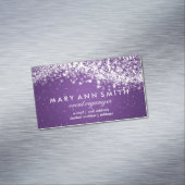 エレガントな専門の銀製のきらめくな波の紫色 マグネット名刺 (インサイチュ)