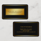 エレガントな専門の黒くモダンで明白な金ゴールド 名刺 (正面/裏面)