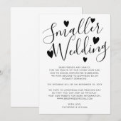 エレガントな小さな結婚式に規模を縮小 お計画の変更 案内状 (正面/裏面)