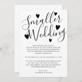 エレガントな小さな結婚式　規模縮小　計画変更 案内状 (正面/裏面)