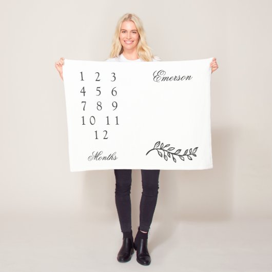 エレガントな小枝のベビーの月例マイル標石 フリースブランケット (インサイチュ)