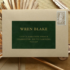 エレガントな小規模ビジネス ラベル ダークグリーン & ゴールド シッピング