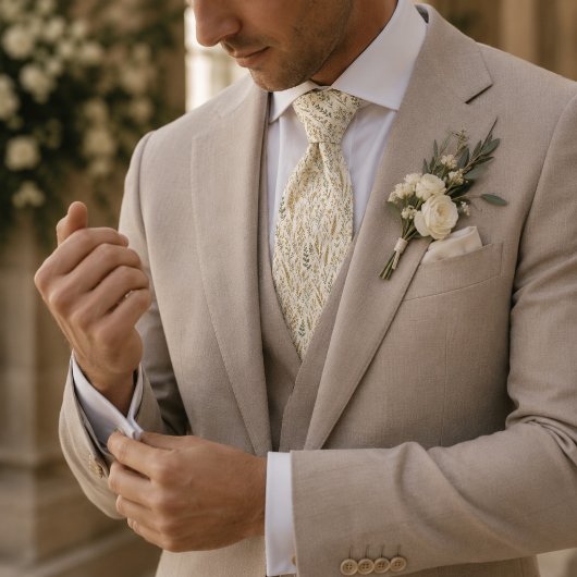 エレガントな小麦の草原の結婚式 ネクタイ