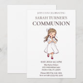 エレガントな少女の初聖体拝領 招待状 (正面/裏面)