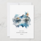 エレガントな山々と森のエンゲージメントパーティー 招待状 (裏面)