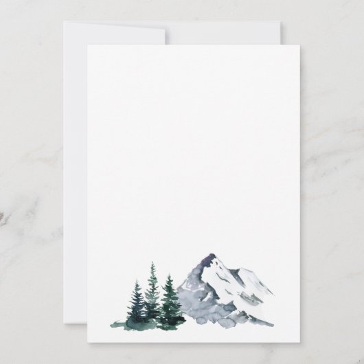 エレガントな山々と森のリハーサルディナー 招待状 (裏面)