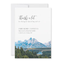 エレガントな山のウェディング感謝カード