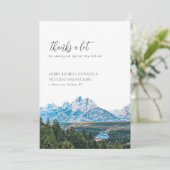 エレガントな山のウェディング お礼カード サンキューカード (スタンド正面)