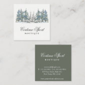 エレガントな山のブティックの店の森林 スクエア名刺 (正面/裏面)