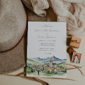 エレガントな山の村の町 | 結婚式 招待状