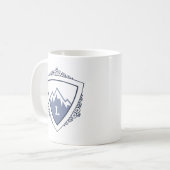 エレガントな山の紋章モノグラム コーヒーマグカップ (正面左)