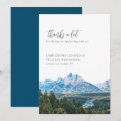 エレガントな山の結婚式のお礼カード サンキューカード (正面/裏面)