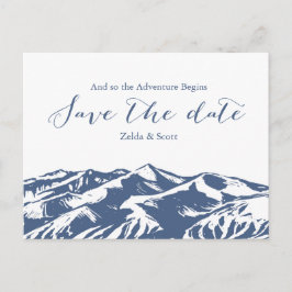 エレガントな山の結婚式のSave the Dateカード 案内ポストカード