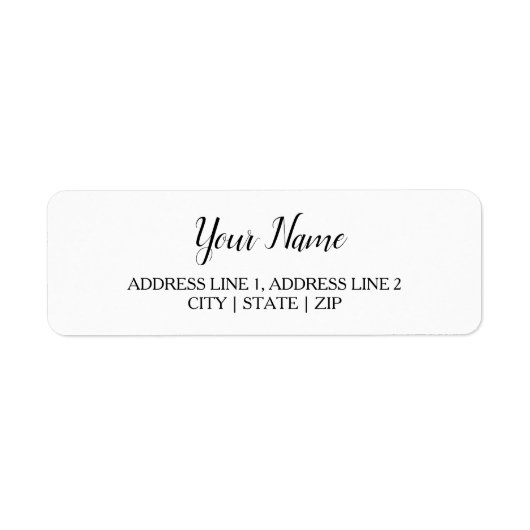 エレガントな差出人ラベル | 白 ラベル (正面)