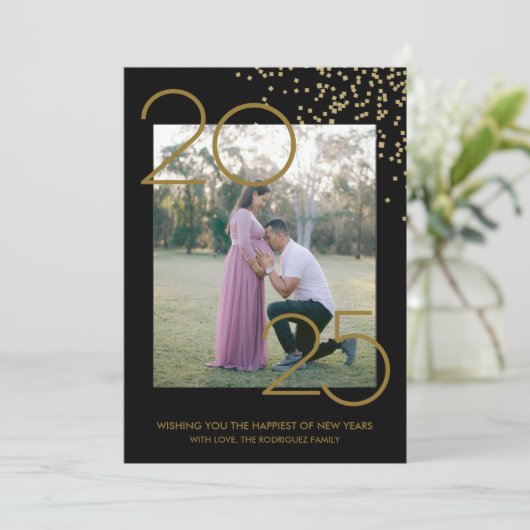 エレガントな年賀状、写真ホリデーカード シーズンカード (スタンド正面)