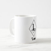 エレガントな幾何学モノグラムイニシャルL コーヒーマグカップ (正面左)