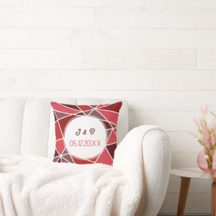 エレガントな幾何学模様のウェディング クッション