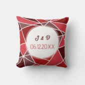 エレガントな幾何学模様のウェディング クッション (正面)