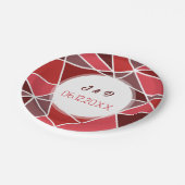 エレガントな幾何学模様のウェディング ペーパープレート (アングル)