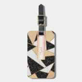 エレガントな幾何学模様の大理石 - 名入れ ラゲッジタグ (正面縦)